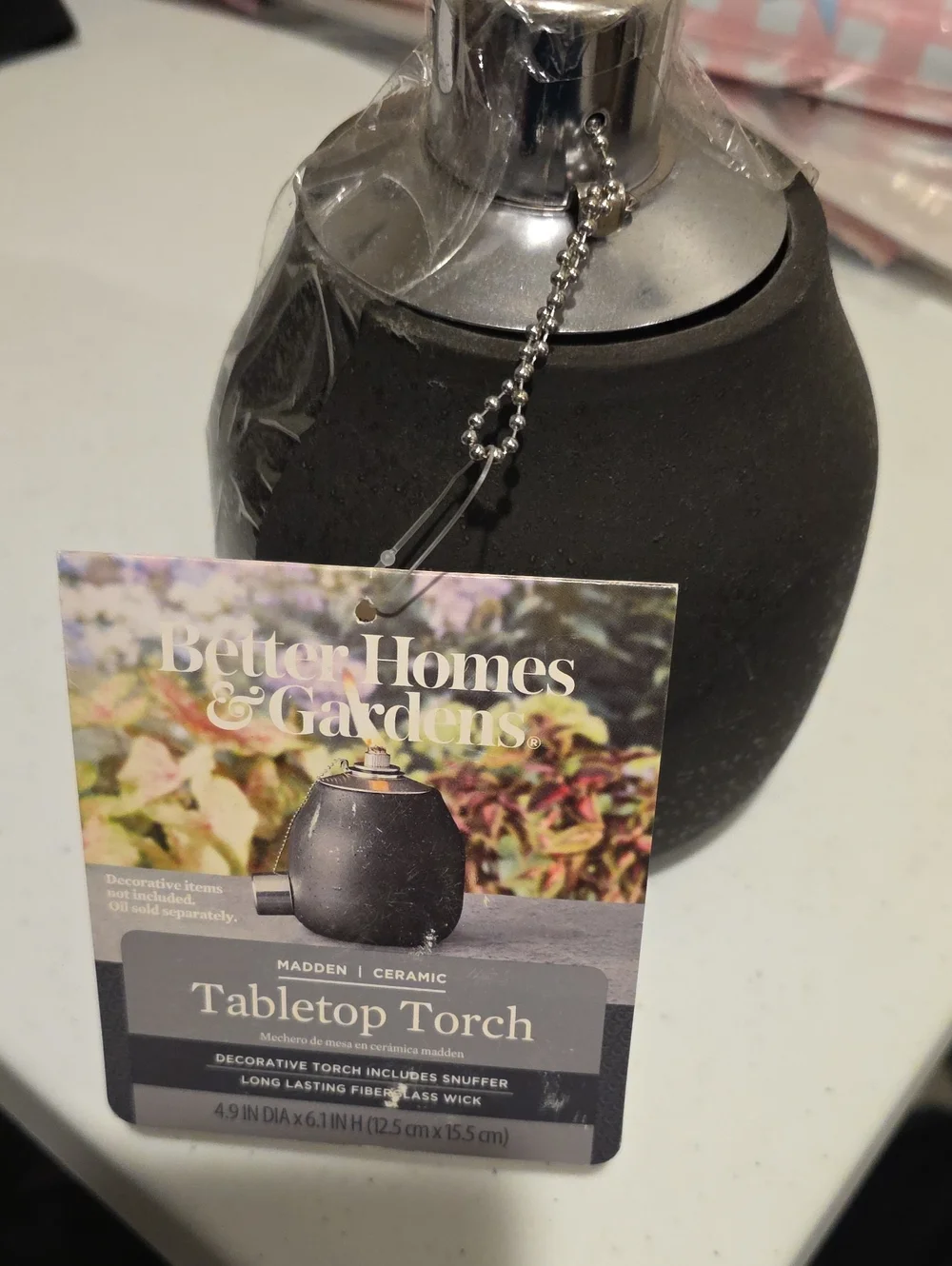 Better Homes And Gardens Black Ceramic Tabletop Lantern